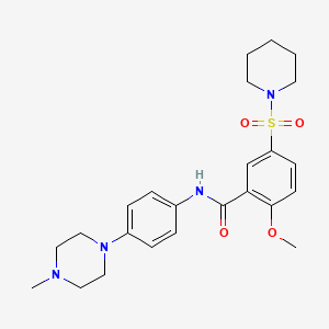 2-methoxy-N-[4-(4-methyl-1-piperazinyl)phenyl]-5-(1-piperidinylsulfonyl)benzamide