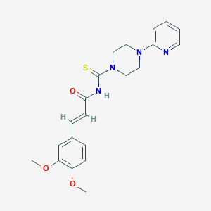 3-(3,4-dimethoxyphenyl)-N-{[4-(2-pyridinyl)-1-piperazinyl]carbothioyl}acrylamide