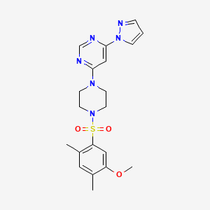 molecular formula C20H24N6O3S B4492233 4-{4-[(5-methoxy-2,4-dimethylphenyl)sulfonyl]-1-piperazinyl}-6-(1H-pyrazol-1-yl)pyrimidine 