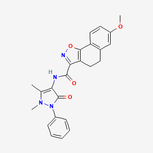 molecular formula C24H22N4O4 B4492274 N-(1,5-dimethyl-3-oxo-2-phenyl-2,3-dihydro-1H-pyrazol-4-yl)-7-methoxy-4,5-dihydronaphtho[2,1-d]isoxazole-3-carboxamide 