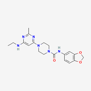 molecular formula C19H24N6O3 B4492284 N-1,3-benzodioxol-5-yl-4-[6-(ethylamino)-2-methyl-4-pyrimidinyl]-1-piperazinecarboxamide 