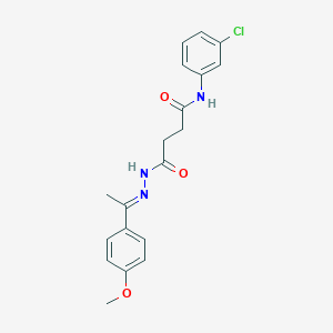 molecular formula C19H20ClN3O3 B449229 N-(3-chlorophenyl)-4-{2-[1-(4-methoxyphenyl)ethylidene]hydrazino}-4-oxobutanamide 