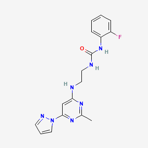 N-(2-fluorophenyl)-N'-(2-{[2-methyl-6-(1H-pyrazol-1-yl)-4-pyrimidinyl]amino}ethyl)urea