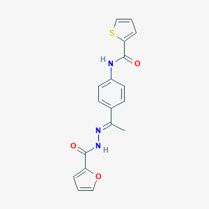 N-{4-[N-(2-furoyl)ethanehydrazonoyl]phenyl}-2-thiophenecarboxamide