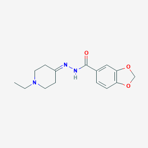 molecular formula C15H19N3O3 B449235 N'-(1-ethyl-4-piperidinylidene)-1,3-benzodioxole-5-carbohydrazide 