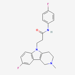 molecular formula C21H21F2N3O B4492352 3-(8-fluoro-2-methyl-1,2,3,4-tetrahydro-5H-pyrido[4,3-b]indol-5-yl)-N-(4-fluorophenyl)propanamide 