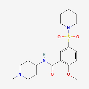 molecular formula C19H29N3O4S B4492367 2-methoxy-N-(1-methyl-4-piperidinyl)-5-(1-piperidinylsulfonyl)benzamide 