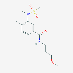 molecular formula C14H22N2O4S B4492371 N-(3-METHOXYPROPYL)-4-METHYL-3-(N-METHYLMETHANESULFONAMIDO)BENZAMIDE 