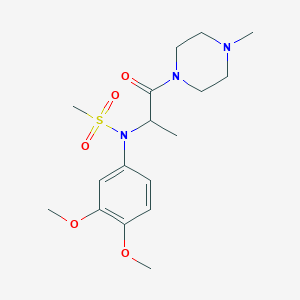 N-(3,4-dimethoxyphenyl)-N-[1-methyl-2-(4-methyl-1-piperazinyl)-2-oxoethyl]methanesulfonamide