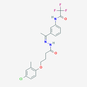 N-(3-{N-[4-(4-chloro-2-methylphenoxy)butanoyl]ethanehydrazonoyl}phenyl)-2,2,2-trifluoroacetamide