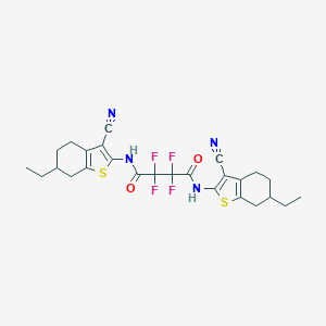 molecular formula C26H26F4N4O2S2 B449242 N,N'-bis(3-cyano-6-ethyl-4,5,6,7-tetrahydro-1-benzothiophen-2-yl)-2,2,3,3-tetrafluorobutanediamide 