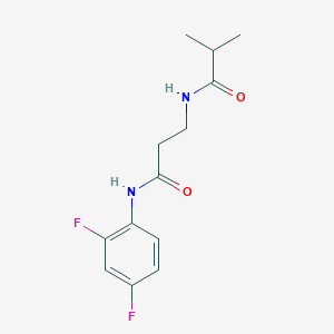 molecular formula C13H16F2N2O2 B4492434 N~1~-(2,4-difluorophenyl)-N~3~-isobutyryl-beta-alaninamide 