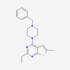 4-(4-benzyl-1-piperazinyl)-2-ethyl-6-methylthieno[2,3-d]pyrimidine