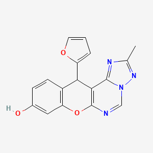 molecular formula C17H12N4O3 B4492477 12-(2-furyl)-2-methyl-12H-chromeno[3,2-e][1,2,4]triazolo[1,5-c]pyrimidin-9-ol 