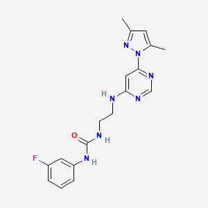 N-(2-{[6-(3,5-dimethyl-1H-pyrazol-1-yl)-4-pyrimidinyl]amino}ethyl)-N'-(3-fluorophenyl)urea