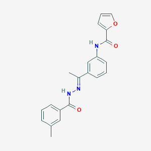 molecular formula C21H19N3O3 B449252 N-{3-[N-(3-methylbenzoyl)ethanehydrazonoyl]phenyl}-2-furamide 