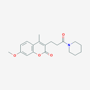 molecular formula C19H23NO4 B4492522 7-methoxy-4-methyl-3-[3-oxo-3-(piperidin-1-yl)propyl]-2H-chromen-2-one 