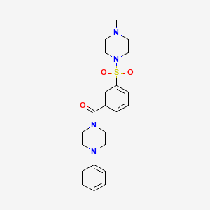 molecular formula C22H28N4O3S B4492529 1-{3-[(4-METHYLPIPERAZIN-1-YL)SULFONYL]BENZOYL}-4-PHENYLPIPERAZINE 