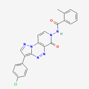 molecular formula C22H15ClN6O2 B4492530 N-[3-(4-chlorophenyl)-6-oxopyrazolo[5,1-c]pyrido[4,3-e][1,2,4]triazin-7(6H)-yl]-2-methylbenzamide 