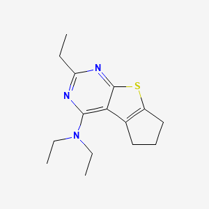 molecular formula C15H21N3S B4492535 N,N,2-triethyl-6,7-dihydro-5H-cyclopenta[4,5]thieno[2,3-d]pyrimidin-4-amine 