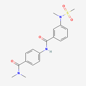 molecular formula C18H21N3O4S B4492552 N-{4-[(dimethylamino)carbonyl]phenyl}-3-[methyl(methylsulfonyl)amino]benzamide 