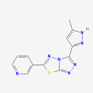 3-(3-methyl-1H-pyrazol-5-yl)-6-(3-pyridinyl)[1,2,4]triazolo[3,4-b][1,3,4]thiadiazole