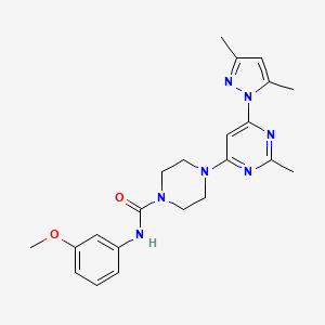 4-[6-(3,5-dimethyl-1H-pyrazol-1-yl)-2-methyl-4-pyrimidinyl]-N-(3-methoxyphenyl)-1-piperazinecarboxamide