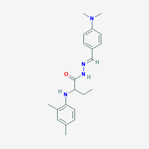 molecular formula C21H28N4O B449260 N'-[4-(dimethylamino)benzylidene]-2-(2,4-dimethylanilino)butanohydrazide 
