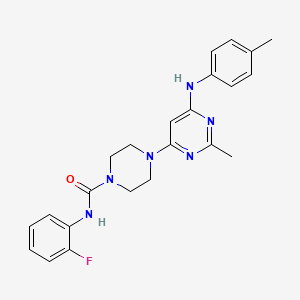 N-(2-fluorophenyl)-4-{2-methyl-6-[(4-methylphenyl)amino]-4-pyrimidinyl}-1-piperazinecarboxamide