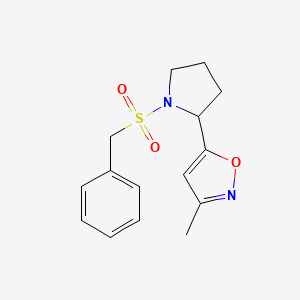 molecular formula C15H18N2O3S B4492615 5-[1-(benzylsulfonyl)-2-pyrrolidinyl]-3-methylisoxazole 