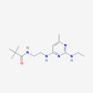 N-(2-{[2-(ethylamino)-6-methyl-4-pyrimidinyl]amino}ethyl)-2,2-dimethylpropanamide