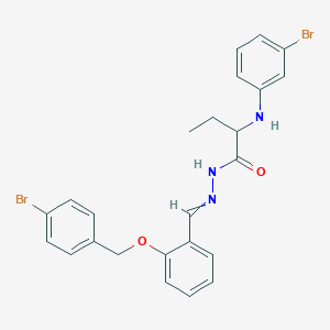molecular formula C24H23Br2N3O2 B449263 2-(3-bromoanilino)-N'-{2-[(4-bromobenzyl)oxy]benzylidene}butanohydrazide 