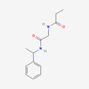 molecular formula C13H18N2O2 B4492640 N-{2-oxo-2-[(1-phenylethyl)amino]ethyl}propanamide 