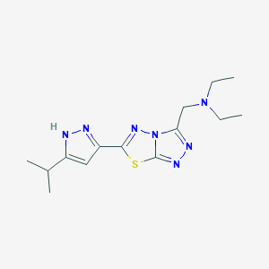 molecular formula C14H21N7S B4492661 N-ethyl-N-{[6-(5-isopropyl-1H-pyrazol-3-yl)[1,2,4]triazolo[3,4-b][1,3,4]thiadiazol-3-yl]methyl}ethanamine 