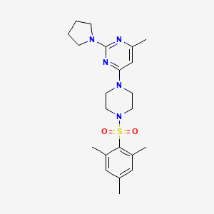 4-[4-(mesitylsulfonyl)-1-piperazinyl]-6-methyl-2-(1-pyrrolidinyl)pyrimidine