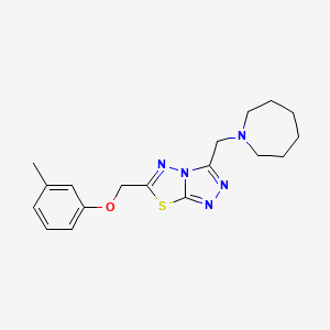 3-(Azepan-1-ylmethyl)-6-[(3-methylphenoxy)methyl][1,2,4]triazolo[3,4-b][1,3,4]thiadiazole