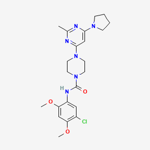 molecular formula C22H29ClN6O3 B4492707 N-(5-Chloro-2,4-dimethoxyphenyl)-4-[2-methyl-6-(pyrrolidin-1-YL)pyrimidin-4-YL]piperazine-1-carboxamide 