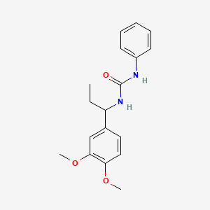 molecular formula C18H22N2O3 B4492714 3-[1-(3,4-DIMETHOXYPHENYL)PROPYL]-1-PHENYLUREA 