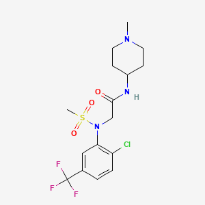 molecular formula C16H21ClF3N3O3S B4492717 N~2~-[2-chloro-5-(trifluoromethyl)phenyl]-N~1~-(1-methyl-4-piperidinyl)-N~2~-(methylsulfonyl)glycinamide 