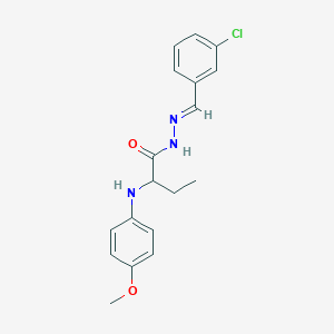molecular formula C18H20ClN3O2 B449272 N'-(3-chlorobenzylidene)-2-(4-methoxyanilino)butanohydrazide 
