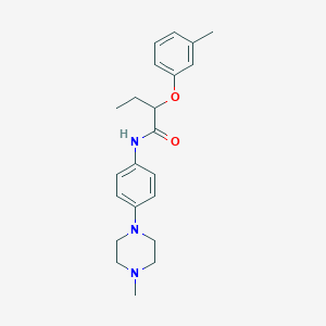 molecular formula C22H29N3O2 B4492725 2-(3-methylphenoxy)-N-[4-(4-methyl-1-piperazinyl)phenyl]butanamide 