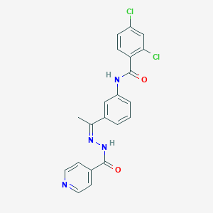 molecular formula C21H16Cl2N4O2 B449273 2,4-dichloro-N-[3-(N-isonicotinoylethanehydrazonoyl)phenyl]benzamide 