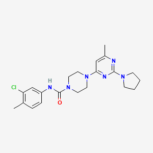 N-(3-Chloro-4-methylphenyl)-4-[6-methyl-2-(pyrrolidin-1-YL)pyrimidin-4-YL]piperazine-1-carboxamide