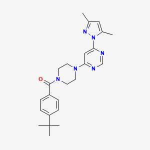 molecular formula C24H30N6O B4492741 4-[4-(4-tert-butylbenzoyl)-1-piperazinyl]-6-(3,5-dimethyl-1H-pyrazol-1-yl)pyrimidine 