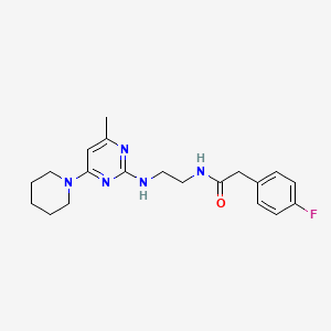 2-(4-fluorophenyl)-N-(2-{[4-methyl-6-(1-piperidinyl)-2-pyrimidinyl]amino}ethyl)acetamide