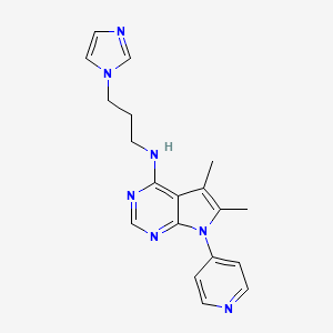 N-[5,6-DIMETHYL-7-(4-PYRIDYL)-7H-PYRROLO[2,3-D]PYRIMIDIN-4-YL]-N-[3-(1H-IMIDAZOL-1-YL)PROPYL]AMINE