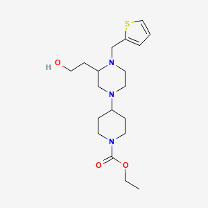 ethyl 4-[3-(2-hydroxyethyl)-4-(2-thienylmethyl)-1-piperazinyl]-1-piperidinecarboxylate