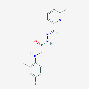 molecular formula C16H17IN4O B449280 2-(4-iodo-2-methylanilino)-N'-[(6-methyl-2-pyridinyl)methylene]acetohydrazide 