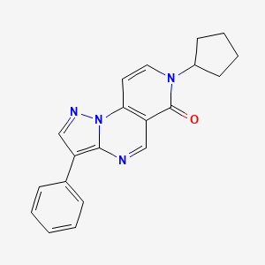 molecular formula C20H18N4O B4492802 7-cyclopentyl-3-phenylpyrazolo[1,5-a]pyrido[3,4-e]pyrimidin-6(7H)-one 