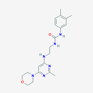 molecular formula C20H28N6O2 B4492812 N-(3,4-dimethylphenyl)-N'-(2-{[2-methyl-6-(4-morpholinyl)-4-pyrimidinyl]amino}ethyl)urea 